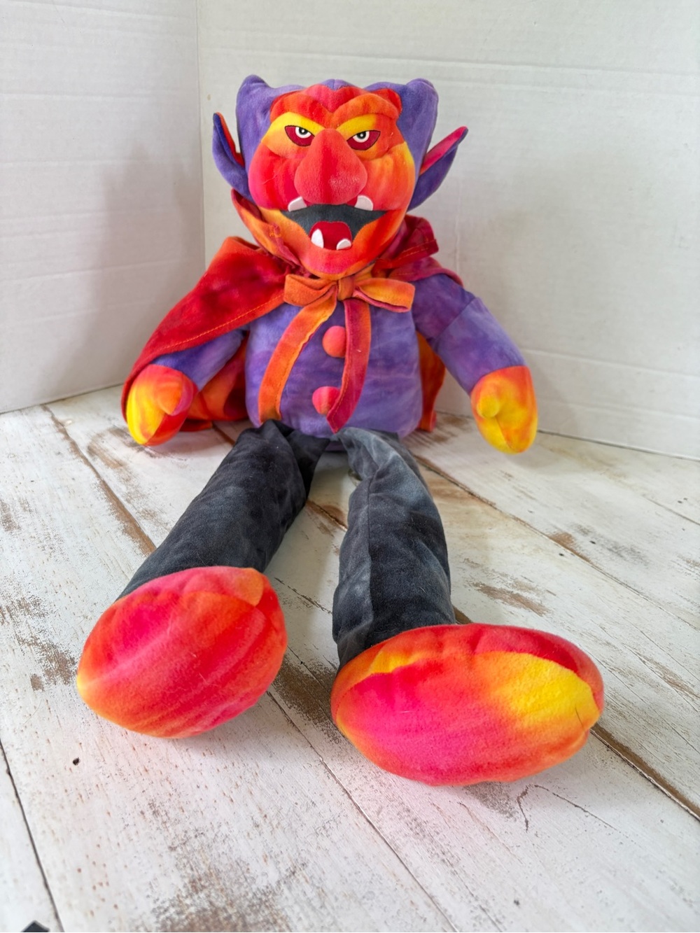 Vintage 1998 Stuffins Tie Dye Vampire Dracula Plush Halloween Large 22" Rare EUC - Picture 3 of 11